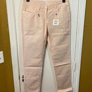 Incotex women's size 32 rose pink textured pattern light cotton OFELIA pants